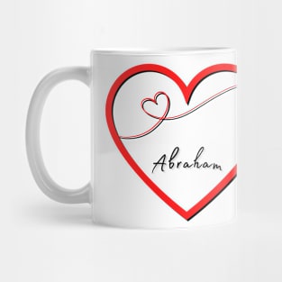 ABRAHAM  Name in Heart Mug